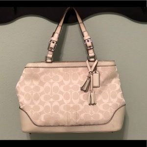 Coach White Handle Bag